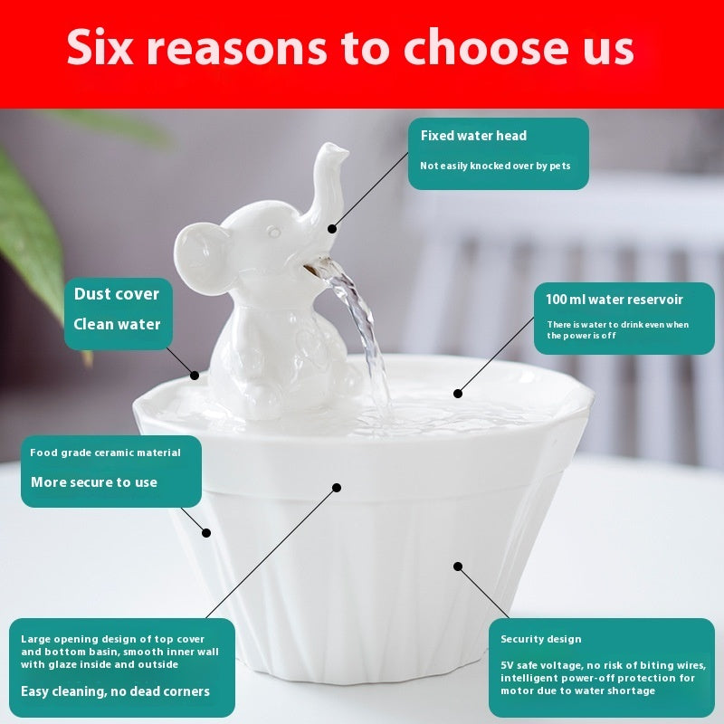 Distributore d'acqua intelligente in ceramica per Gatti, Cat Ceramic Auto Drink