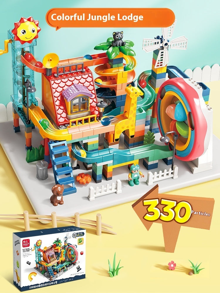 Giradischi elettrico ad anello giocattolo con blocchi di particelle di grandi dimensioni