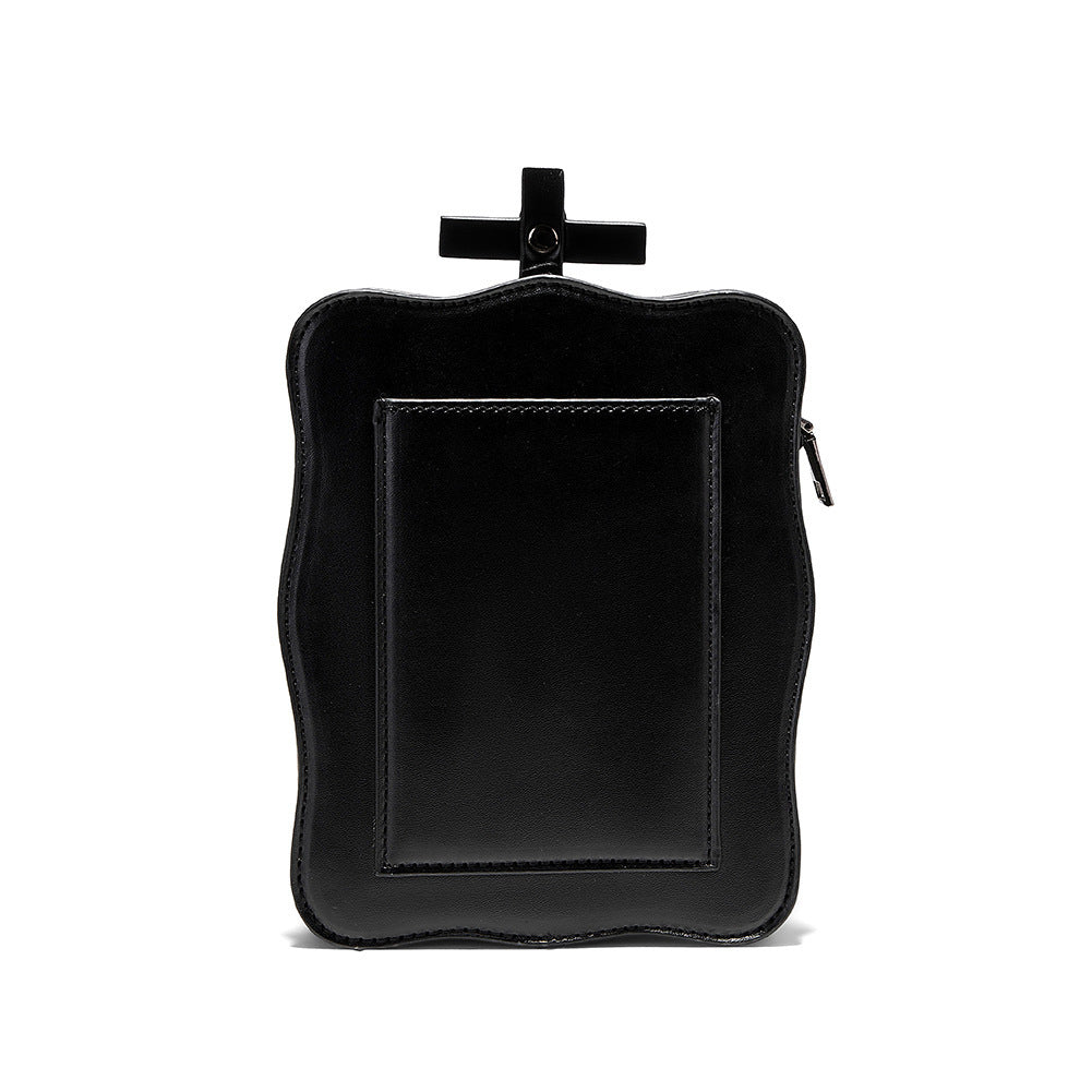 Borsa a tracolla con teschio di Halloween. Borse a tracolla gotico scuro. Borsa a tracolla quadrata da donna