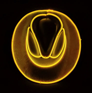 Cappello Cowboy Lampeggiante Fluorescente – Accessorio Wireless per Feste di Carnevale e Halloween