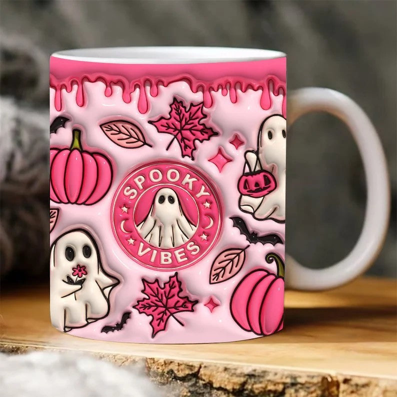 Tazza in ceramica con zucca di Halloween