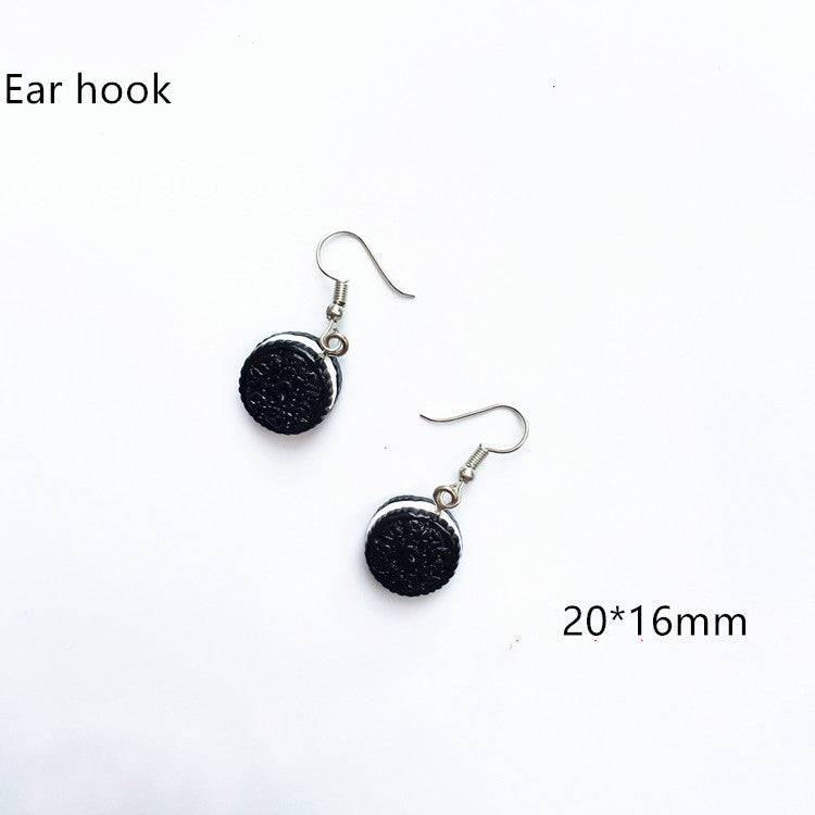 Orecchini  con simulazione di ciambella, bibita, torta e tappo