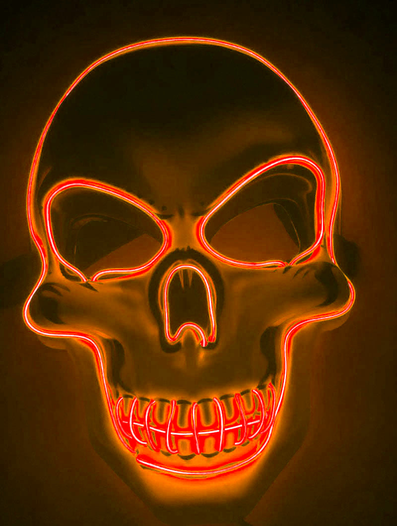 Halloween Scheletro Maschera LED Glow Maschera Spaventosa