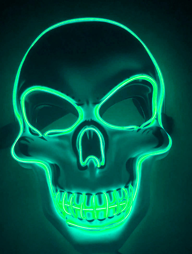 Halloween Scheletro Maschera LED Glow Maschera Spaventosa