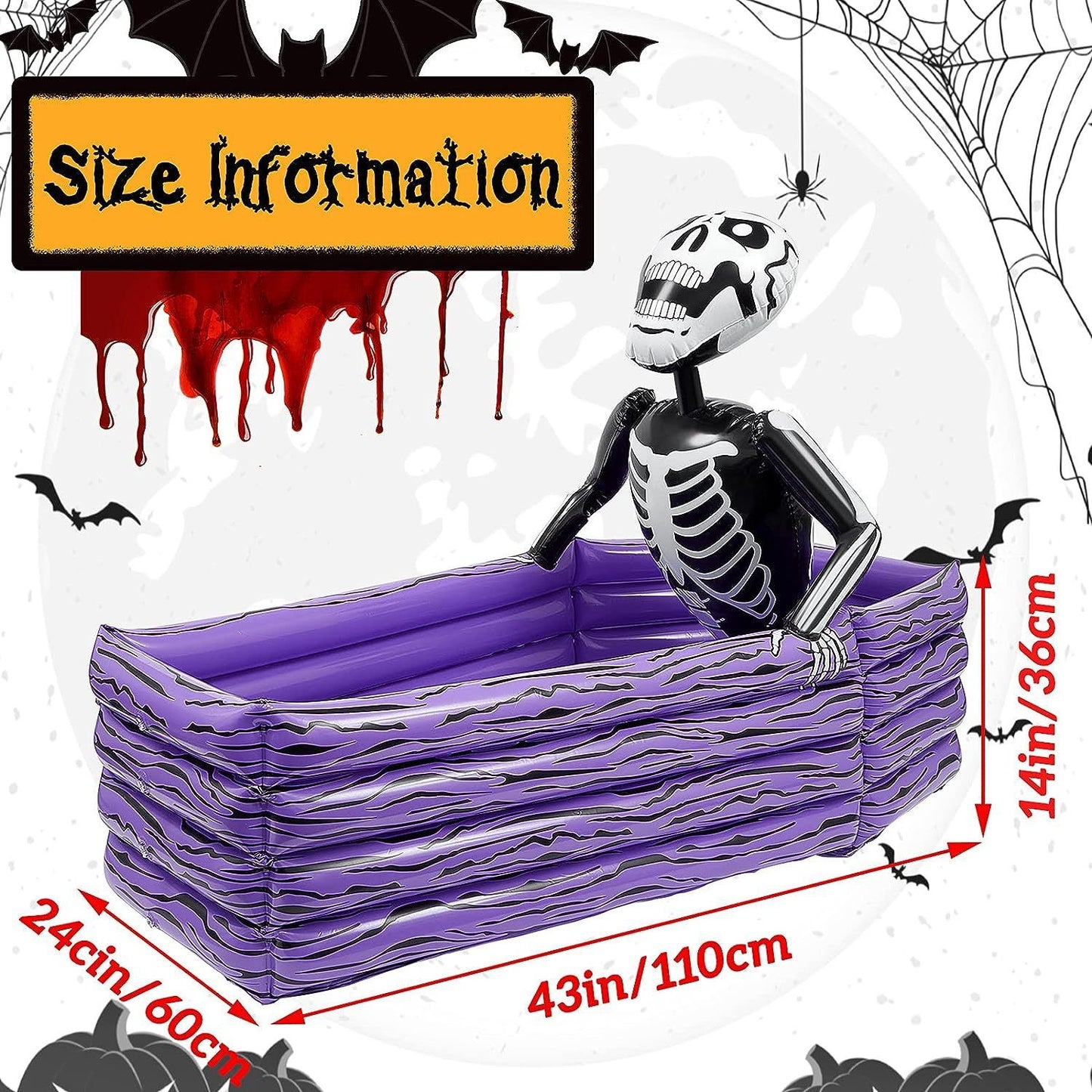 Secchiello Gonfiabile per Bevande Viola tema Halloween: Perfetto per la Piscina e le Feste!