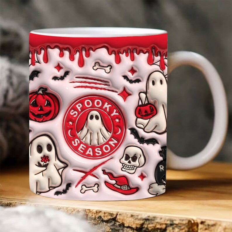 Tazza in ceramica con zucca di Halloween