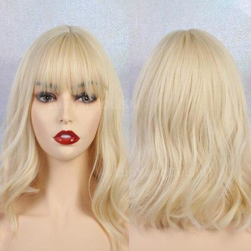 Parrucca Viola, Castana, Bionda, Rosa e Biondo Platino; con Capelli Corti, Ricci, e con la frangetta