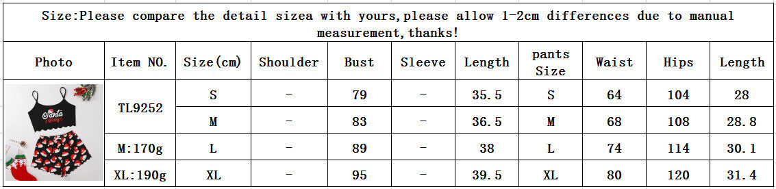 Pigiama Senza Maniche da Donna con Spalline Sottili: Magia del Natale