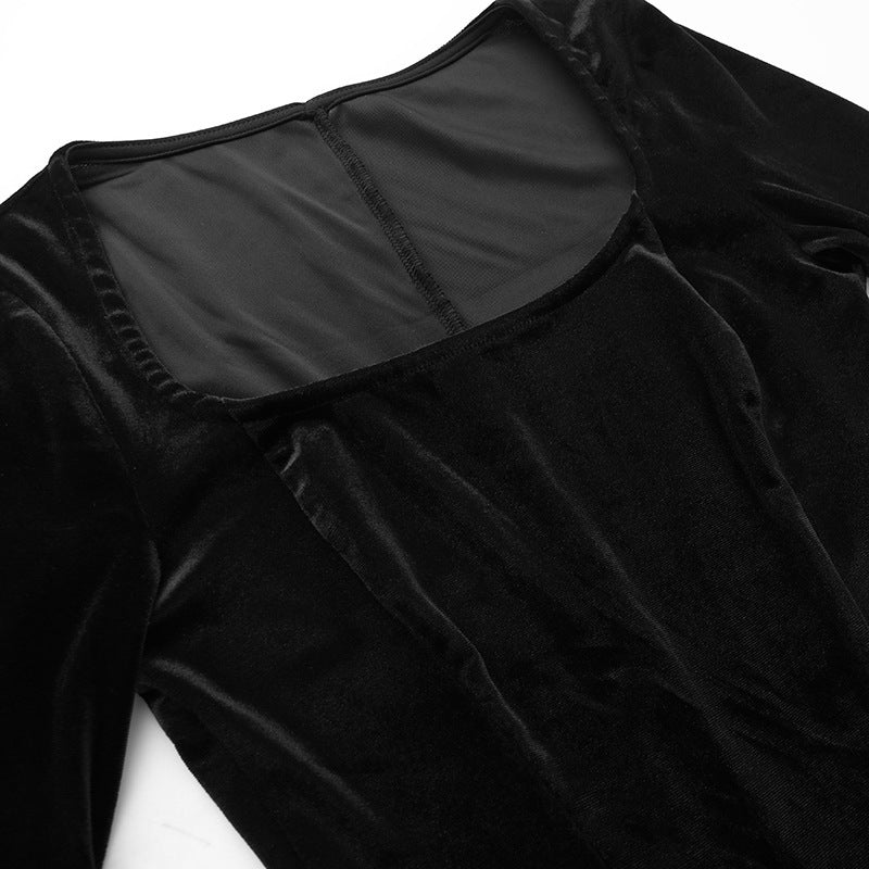 Abito a Maniche Lunghe con Dettagli Ragnatela per Halloween