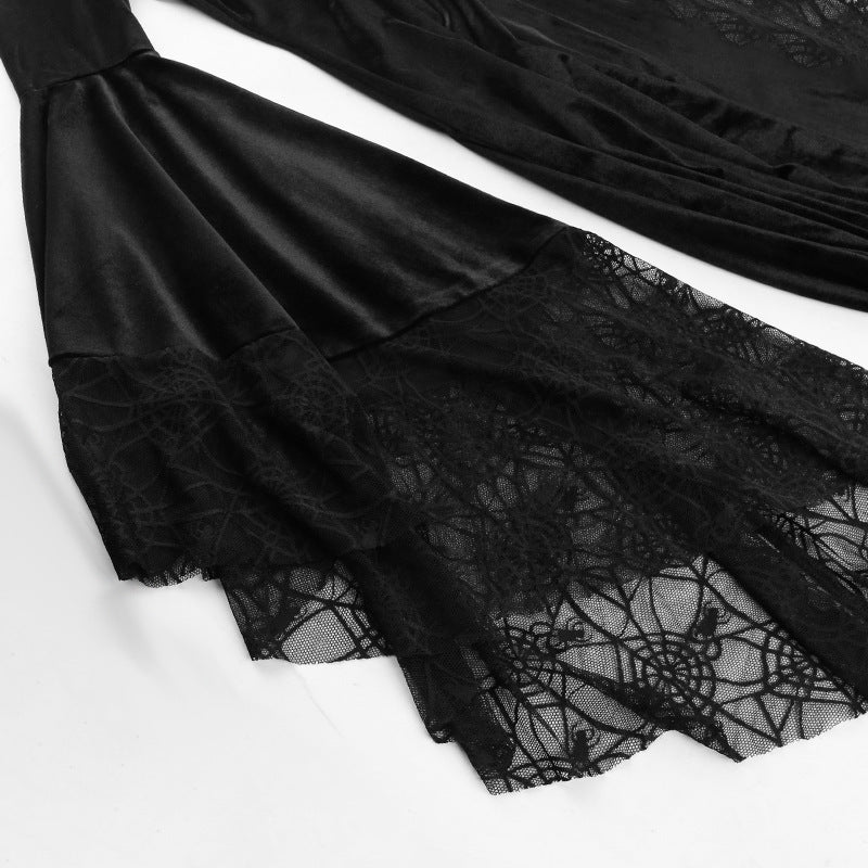 Abito a Maniche Lunghe con Dettagli Ragnatela per Halloween