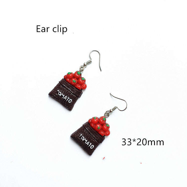 Orecchini  con simulazione di ciambella, bibita, torta e tappo