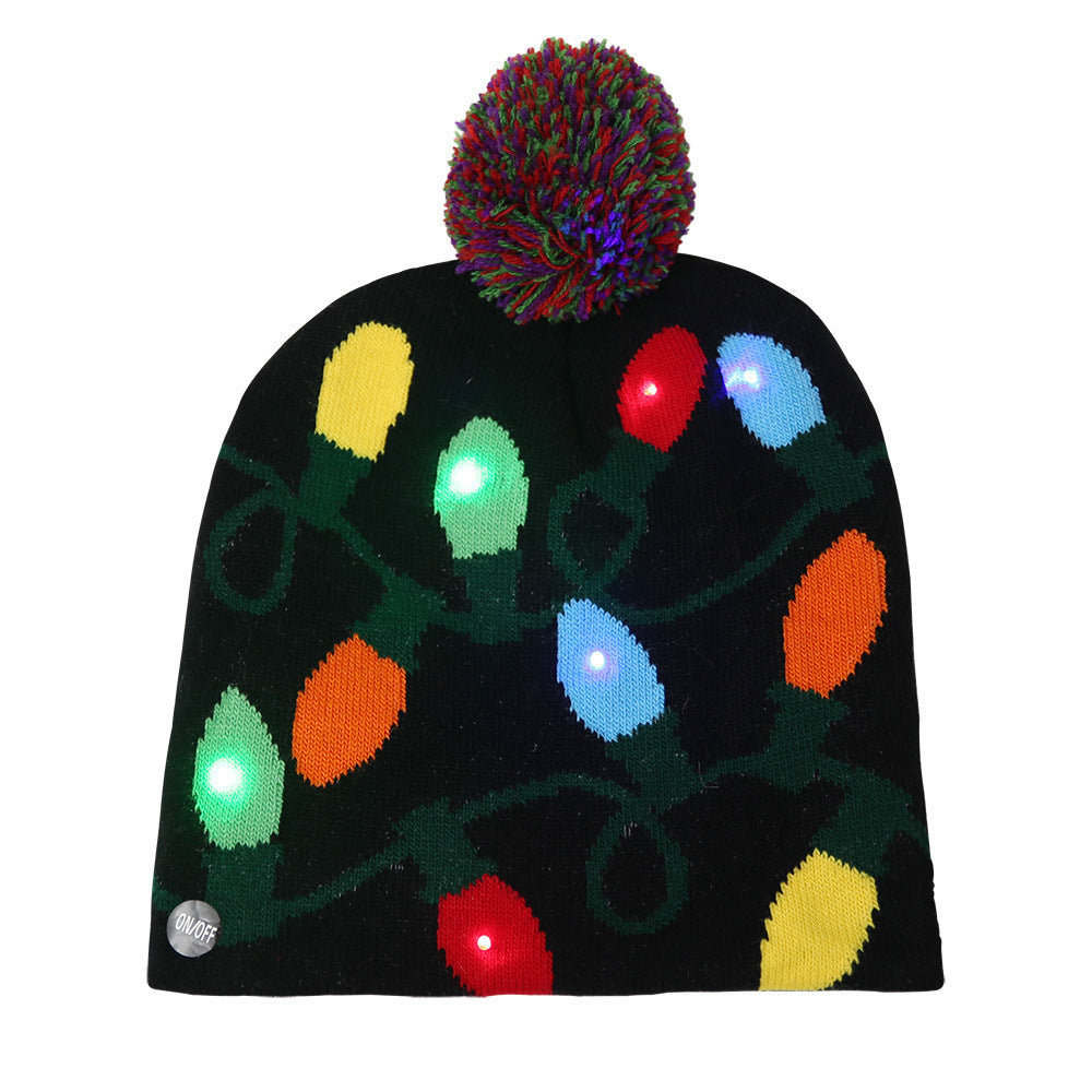 Cappello di Natale Lavorato a Maglia con Luci LED  –  Anche Variante con Sciarpa