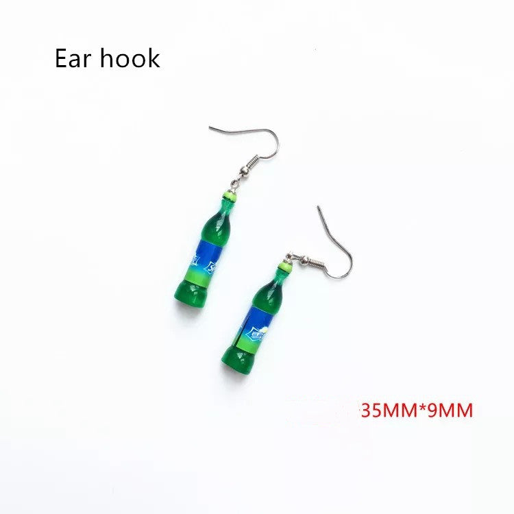 Orecchini  con simulazione di ciambella, bibita, torta e tappo