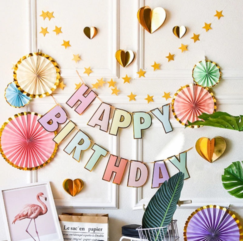 Banner di buon compleanno candy bar ghirlanda decorazione abbronzante