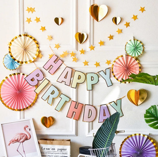 Banner di buon compleanno candy bar ghirlanda decorazione abbronzante