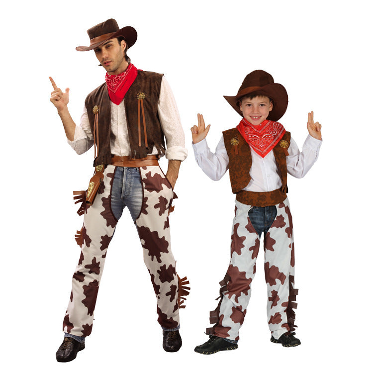 Costumi da Cowboy per Ragazzi e Ragazze,Adulti e Bambini: Spirito Natalizio per i Più Piccoli