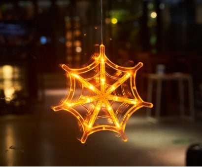 Luci LED per Finestre di Halloween con Ragno, Zucca e Fantasmi Appesi – Luci Atmosferiche per Horror, Decorazioni per Feste e Decorazioni per la Casa