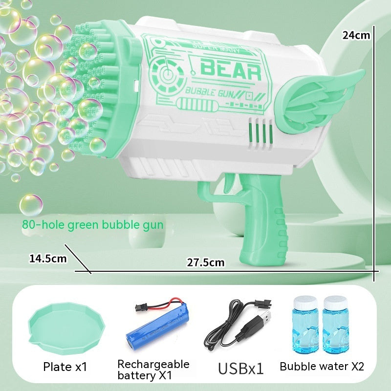 Macchina per Bolle Elettrica Gatling a 80 Fori: Esplosione di Divertimento Automatico!