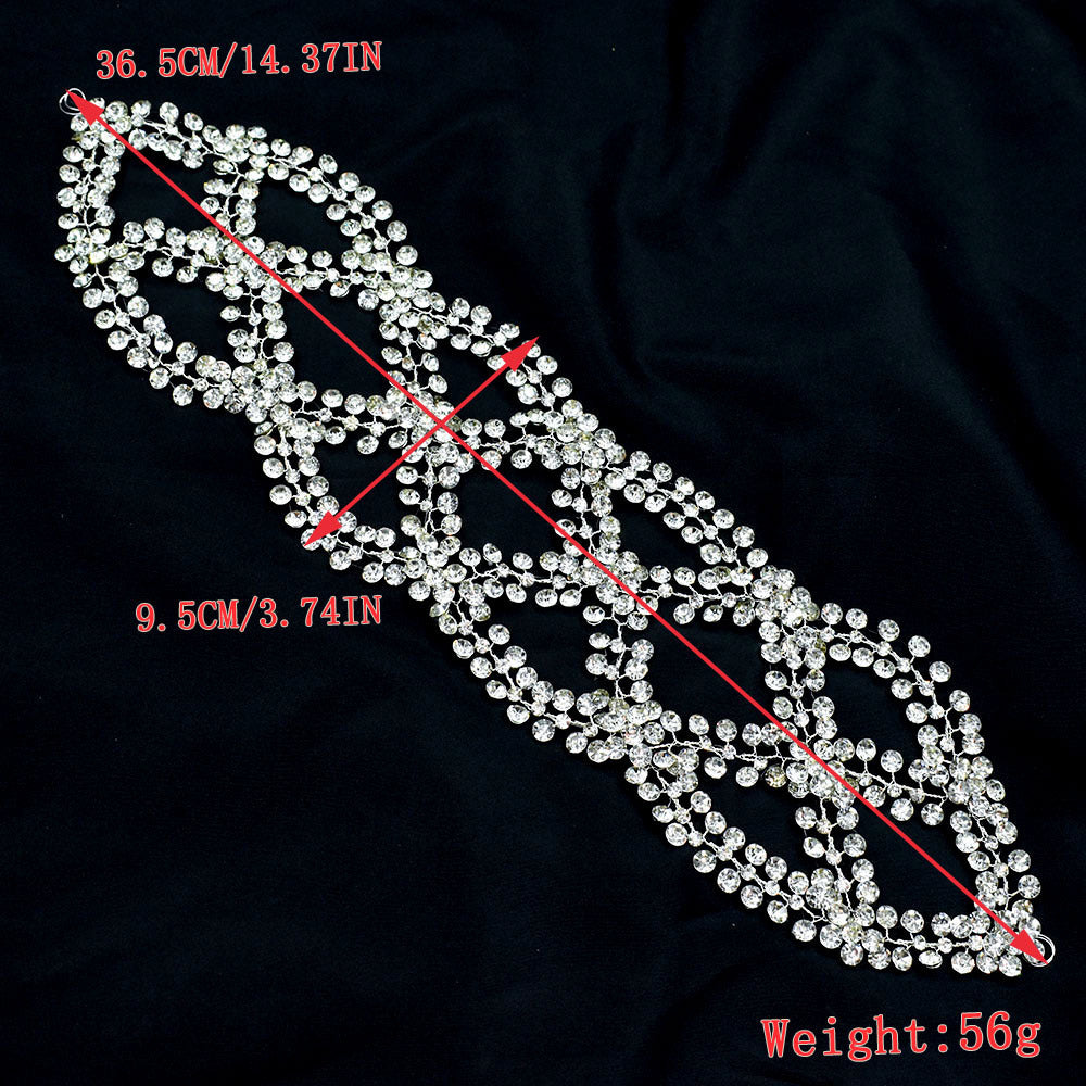 Diadema Sposa Fatto a Mano con Strass a Croce e Design a S