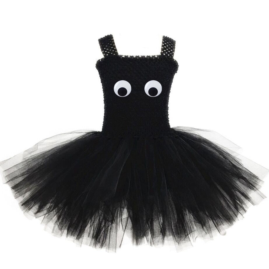 Abito da Bambina in Tulle con Gonna a Rete - Completo Halloween con Ragno