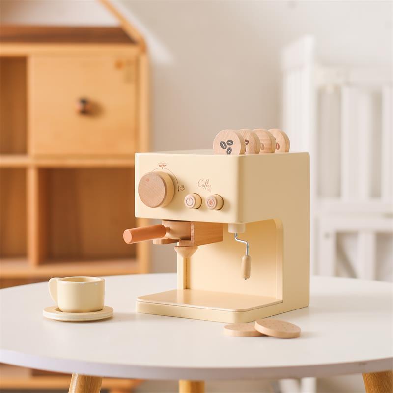 Simulazione Macchina da Caffè e Puzzle in Legno: Giocattoli Educativi per Bambini