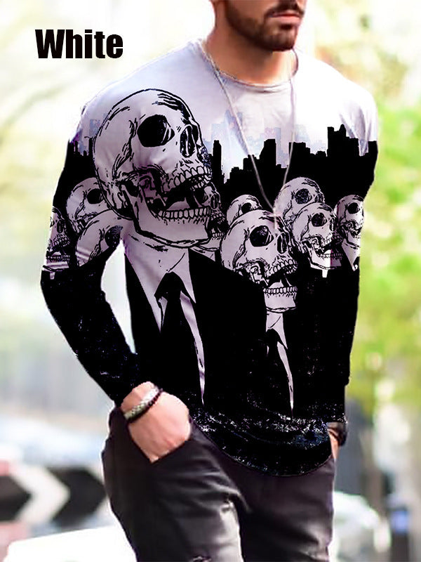 T-shirt Uomo a Maniche Lunghe: Stile Halloween per l'Autunno e l'Inverno