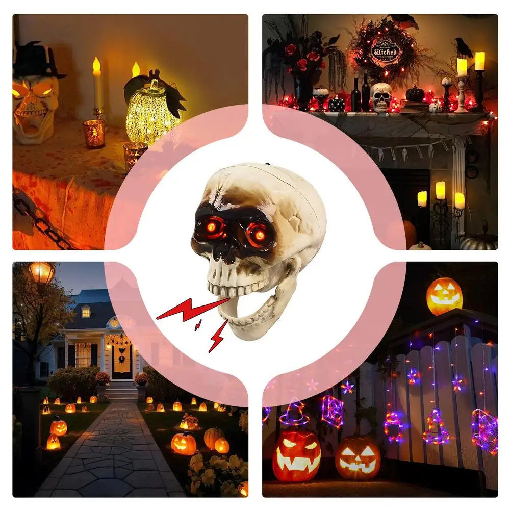 Teste di teschio di Halloween realistiche Decorazioni di Halloween Decorazione spettrale del suono spaventoso