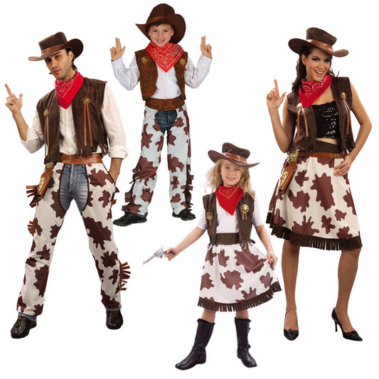 Costumi da Cowboy per Ragazzi e Ragazze,Adulti e Bambini: Spirito Natalizio per i Più Piccoli