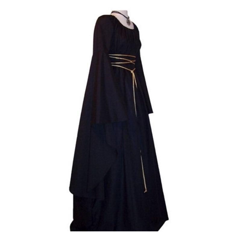 Vestito Halloween A Maniche Lunghe con Cinghia Rotonda Costume da Strega