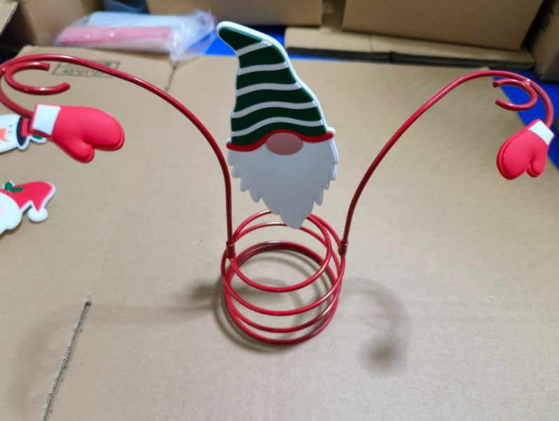 Bastoncino decorativo per bottiglie di vino a forma di pupazzo di neve