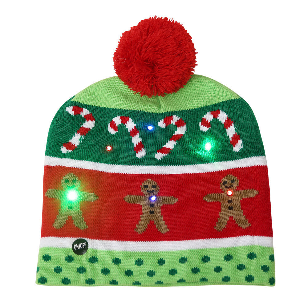 Cappello di Natale Lavorato a Maglia con Luci LED  –  Anche Variante con Sciarpa