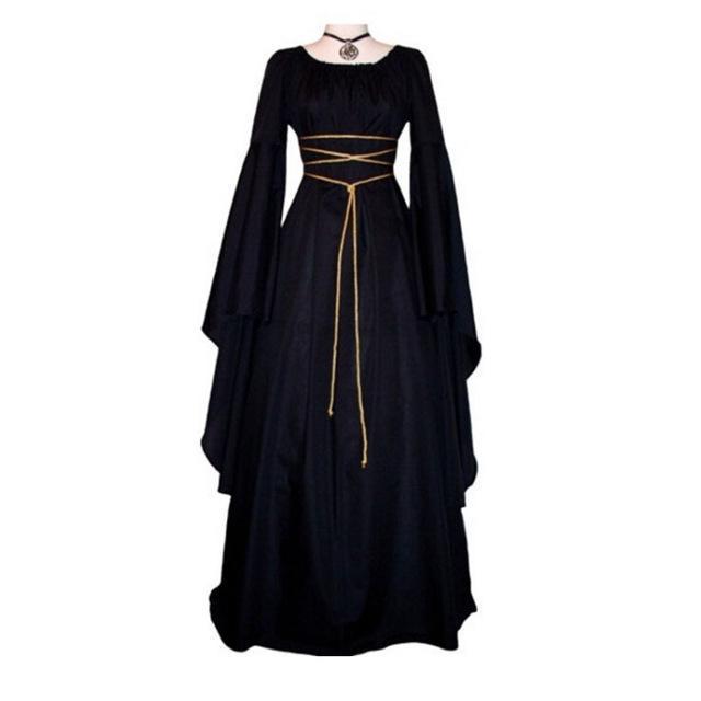 Vestito Halloween A Maniche Lunghe con Cinghia Rotonda Costume da Strega