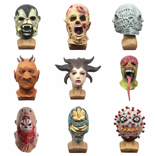 Maschera cappuccio in lattice spaventosa per feste di Halloween