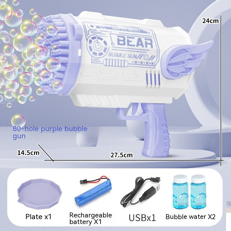 Macchina per Bolle Elettrica Gatling a 80 Fori: Esplosione di Divertimento Automatico!