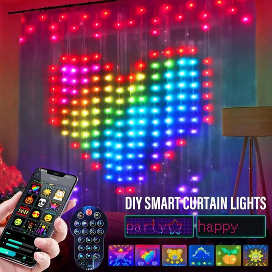 Luci a Stringa LED RGB Intelligenti con Controllo Bluetooth tramite App, Decorazione per Natale, Ghirlanda di Luci Fatate, Display Fotografico Fai-da-Te, Decorazioni per Feste e Matrimoni