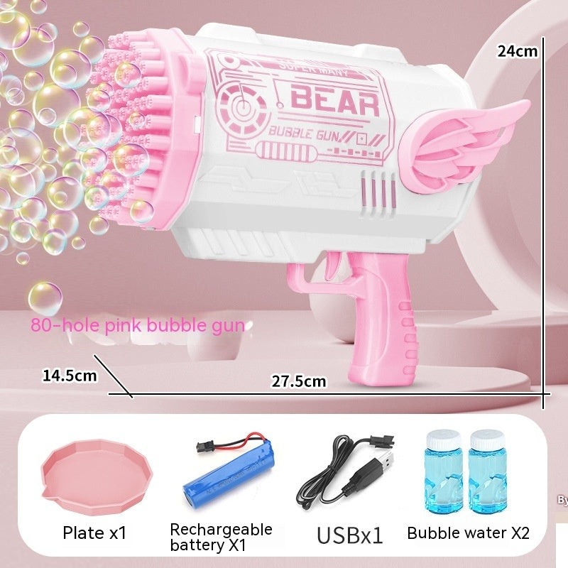 Macchina per Bolle Elettrica Gatling a 80 Fori: Esplosione di Divertimento Automatico!