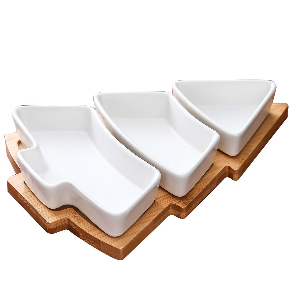 Piatto creativo per caramelle, frutta, snack; in ceramica a forma di albero di Natale