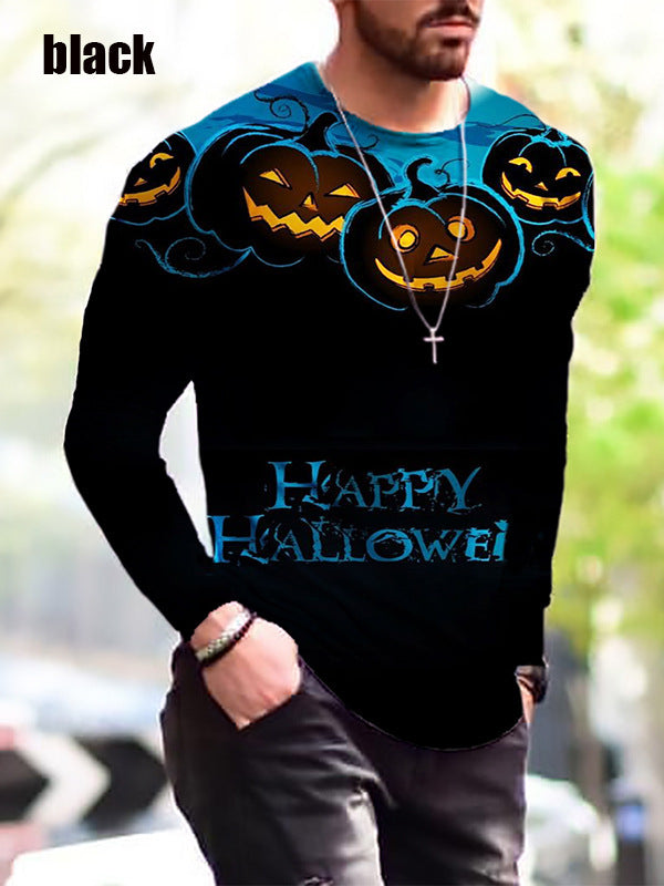 T-shirt Uomo a Maniche Lunghe: Stile Halloween per l'Autunno e l'Inverno