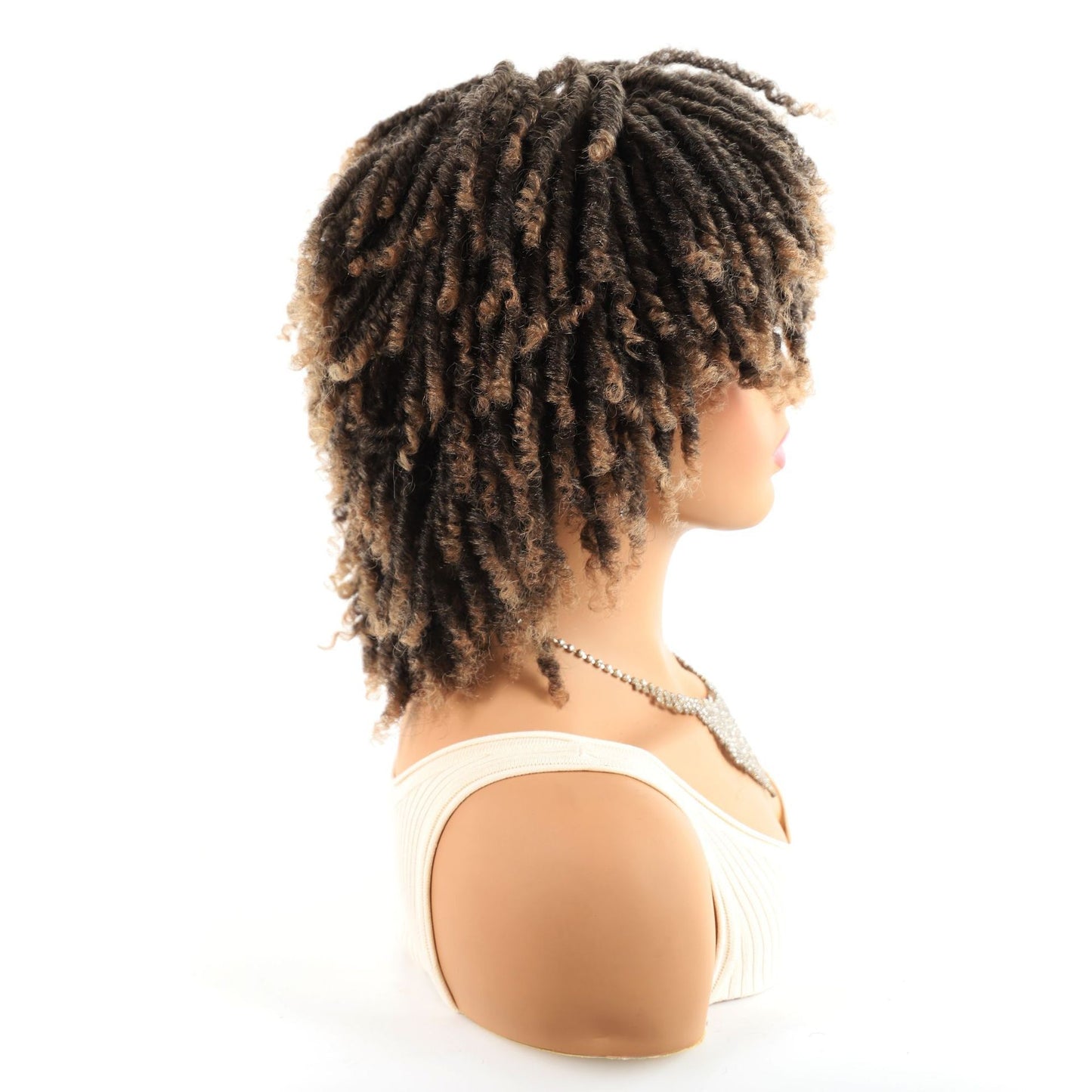 Parrucche africane con copricapo di capelli ricci piccoli Non multicolore da 21 cm