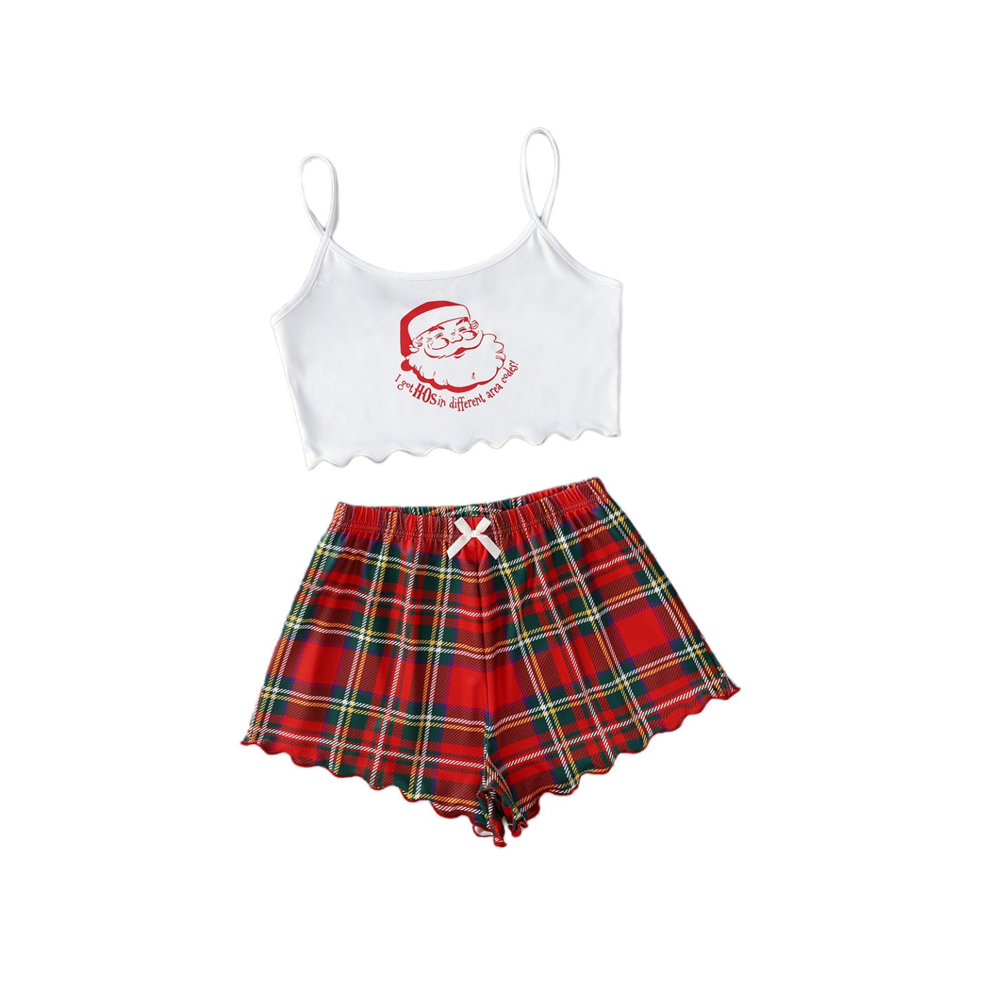 Pigiama Senza Maniche da Donna con Spalline Sottili: Magia del Natale