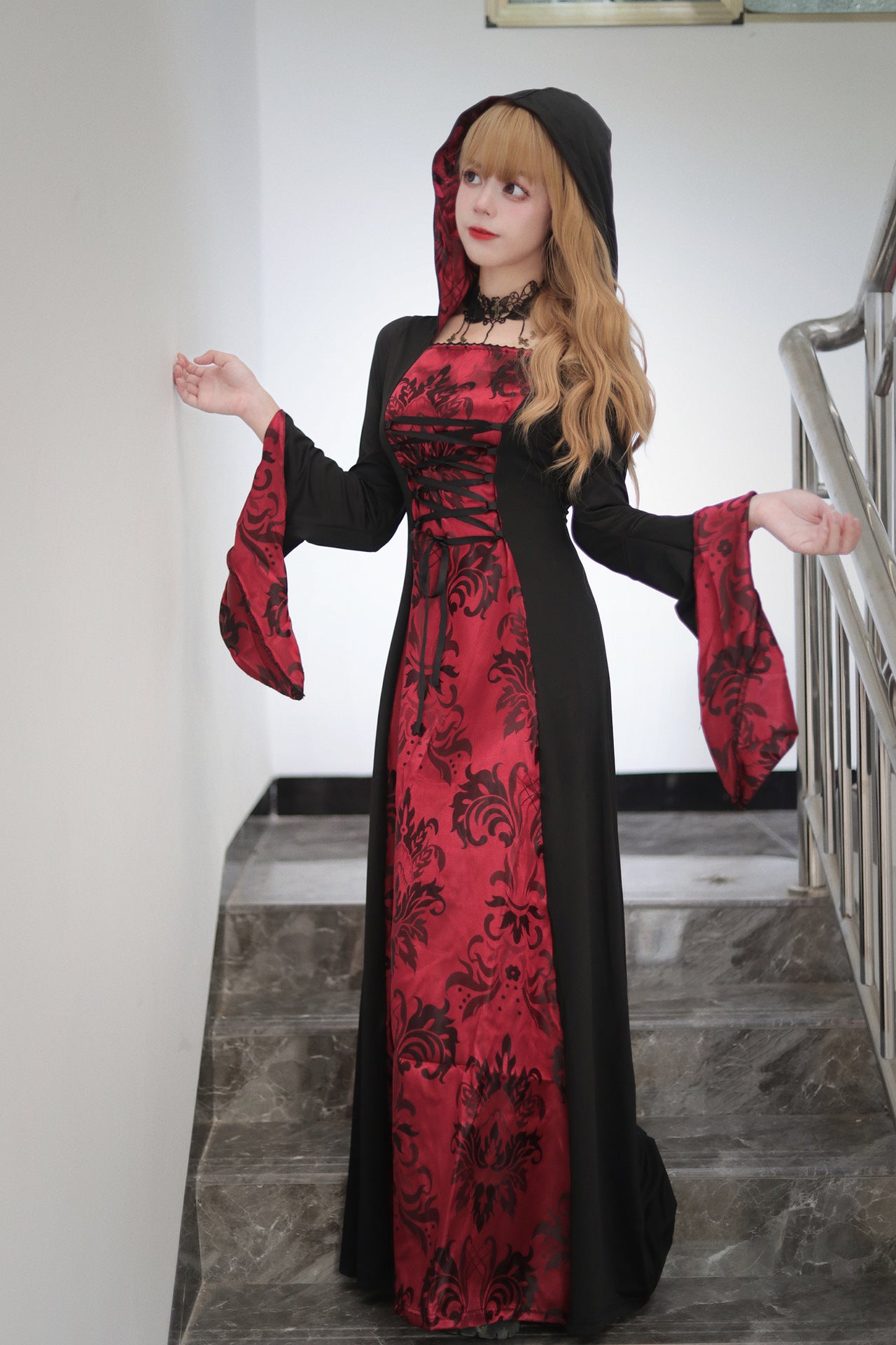 Costume da vampiro con Mantello di Halloween/Abito da mago Cosplay
