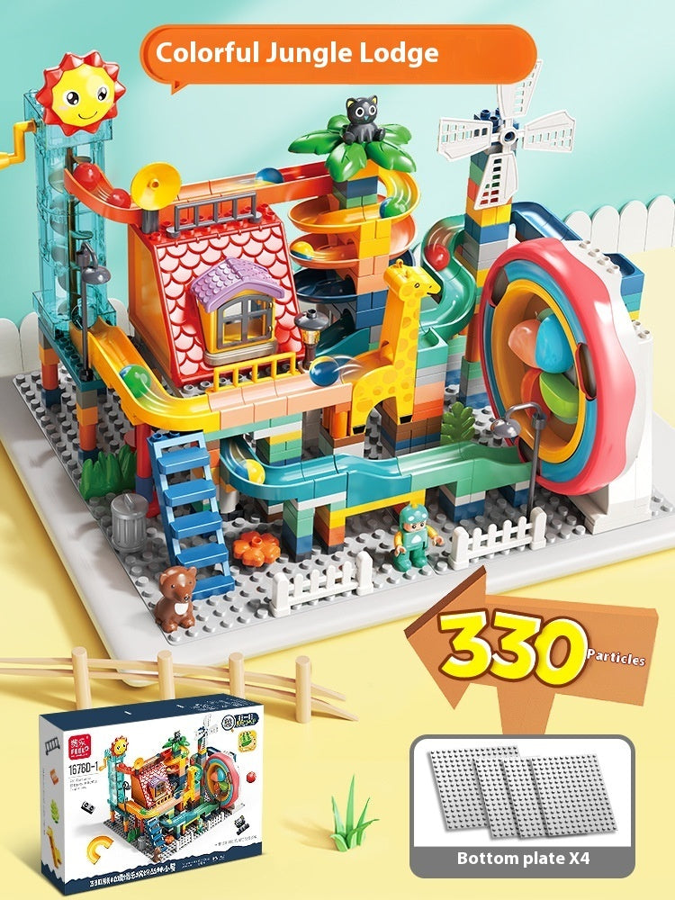 Giradischi elettrico ad anello giocattolo con blocchi di particelle di grandi dimensioni